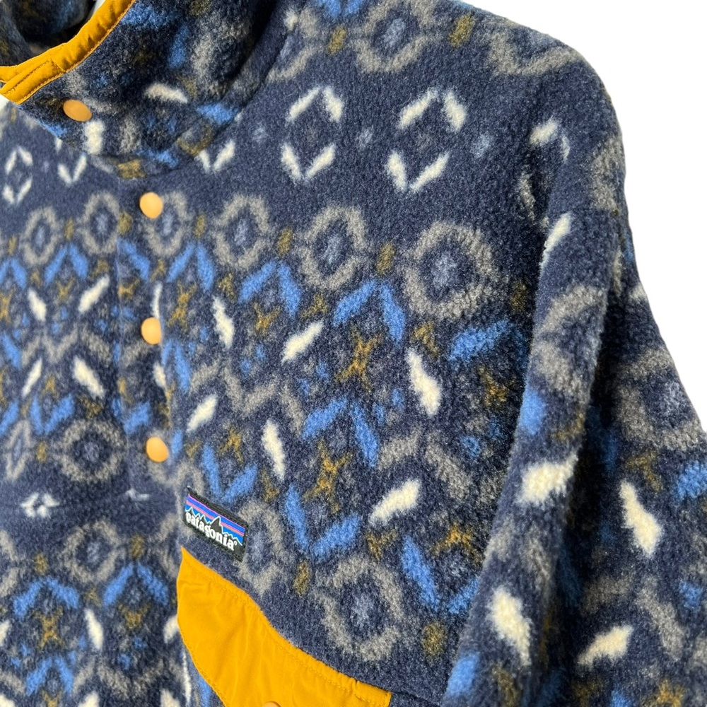 Patagonia Synchilla Snap T Fleece Pullover Tundra Cluster Navy Blue Men's Size M - Picture 9 of 14